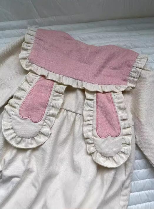 2024秋冬新作 長袖うさぎ耳ロンパース ベビー服 66-90センチ