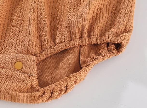 女の子用刺繍長袖ロンパース可愛いサスペンダー付き
