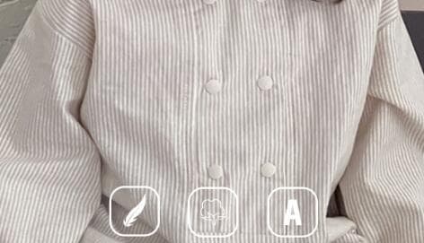 ベビー服長袖ボーダー柄ロンパース白襟付き66-90センチ