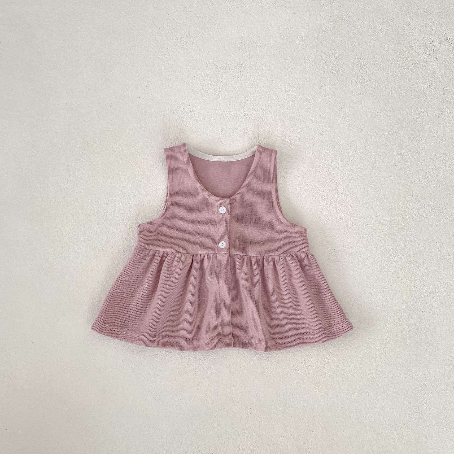 ベビーロンパース レース襟付きふんわりギャザーベビー服