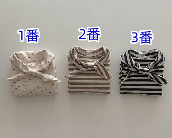 長袖ベビーロンパース 襟付き 66-90センチ 3色展開