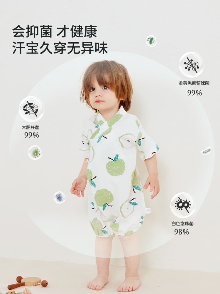 ロンパース フルーツ柄赤ちゃん用夏向きロンパース