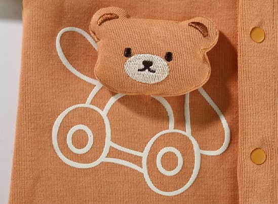 長袖ロンパース可愛いくま柄ベビー服