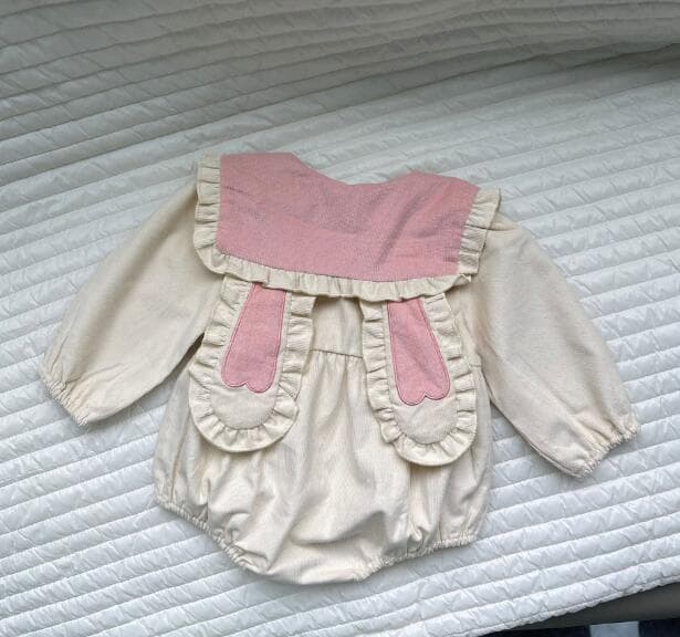 2024秋冬新作 長袖うさぎ耳ロンパース ベビー服 66-90センチ