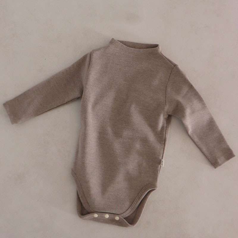 シンプル無地やわらかベビーロンパース