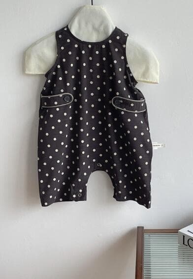 2025新作 ベビー服 水玉ノースリーブロンパース 赤ちゃん