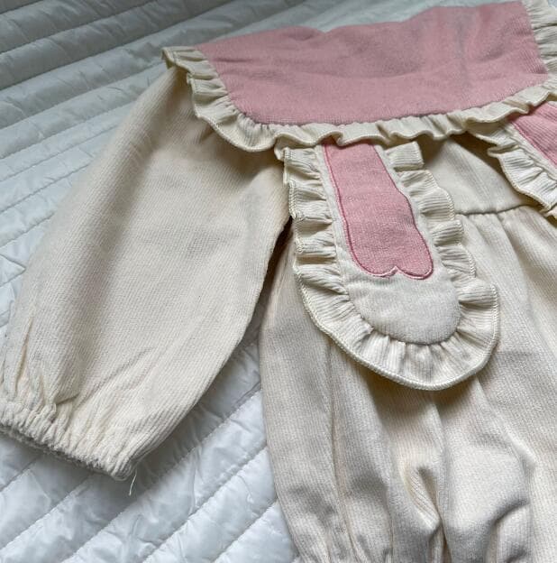 2024秋冬新作 長袖うさぎ耳ロンパース ベビー服 66-90センチ
