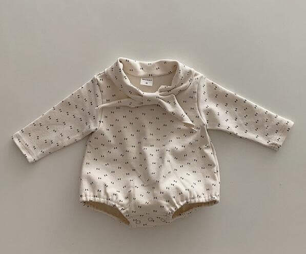 長袖ベビーロンパース 襟付き 66-90センチ 3色展開
