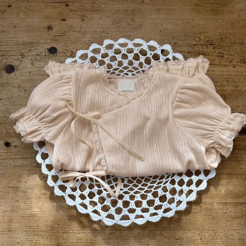 夏新作 女の子 半袖レース前開きロンパース 可愛いベビー服