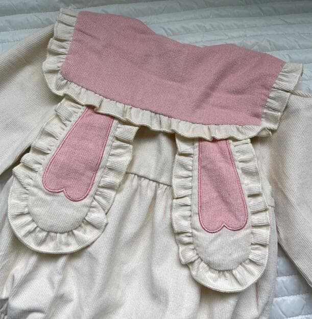 2024秋冬新作 長袖うさぎ耳ロンパース ベビー服 66-90センチ