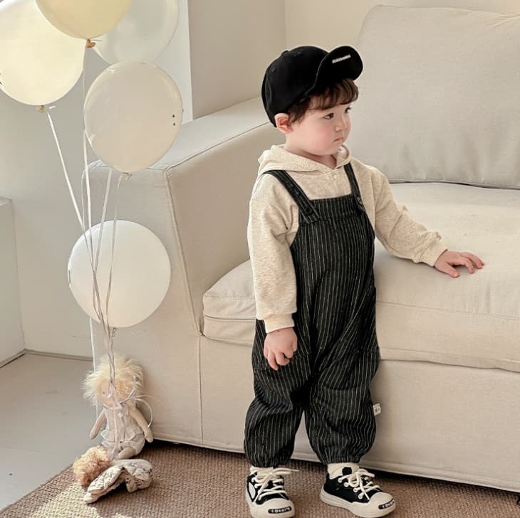 ロンパース 韓国風ベビー服 長袖セットアップ オーバーオール 男の子