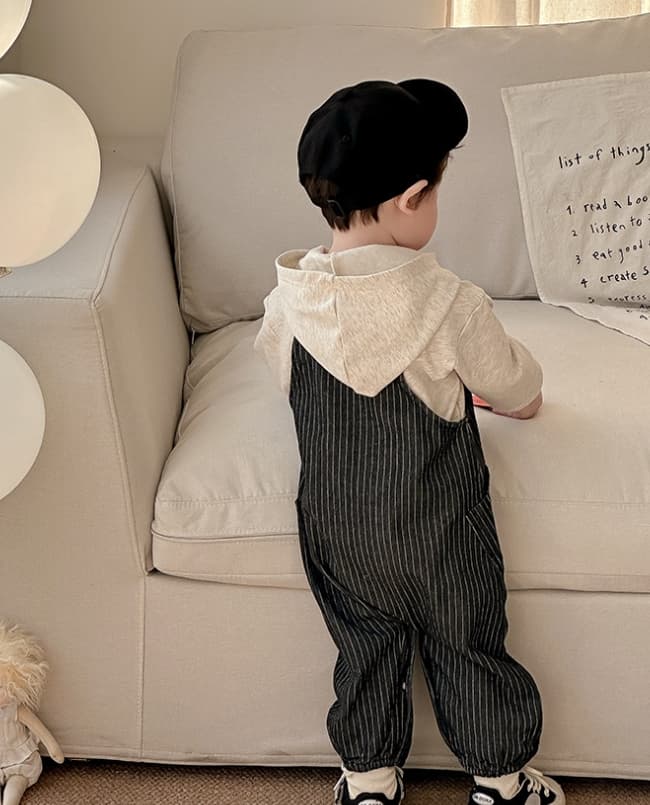 ロンパース 韓国風ベビー服 長袖セットアップ オーバーオール 男の子