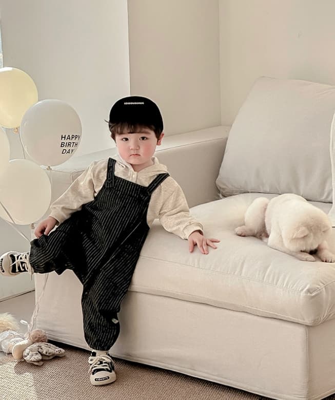 ロンパース 韓国風ベビー服 長袖セットアップ オーバーオール 男の子
