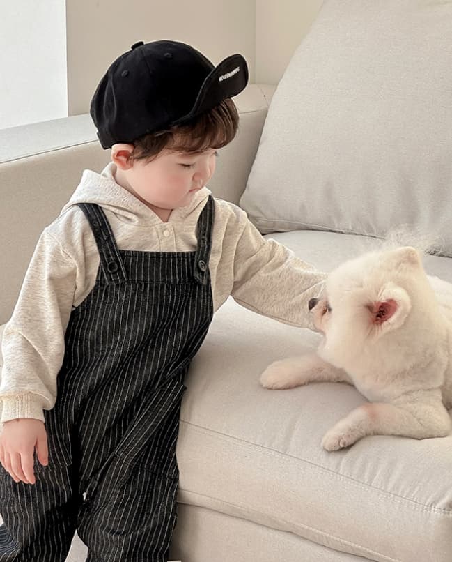 ロンパース 韓国風ベビー服 長袖セットアップ オーバーオール 男の子