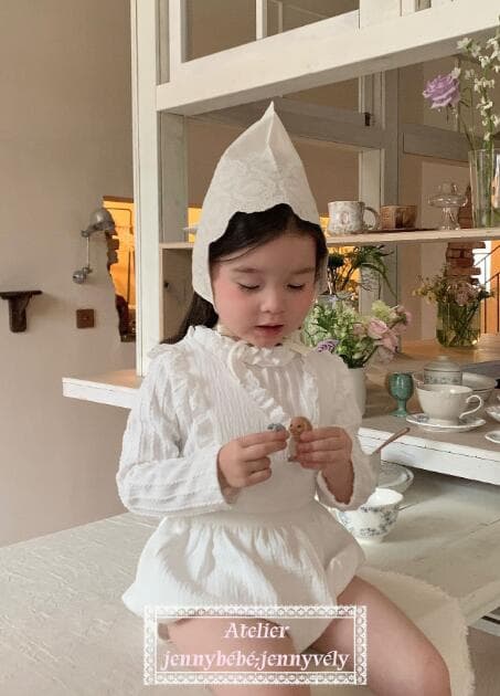 韓国風キッズ服白いノースリーブロンパース女の子