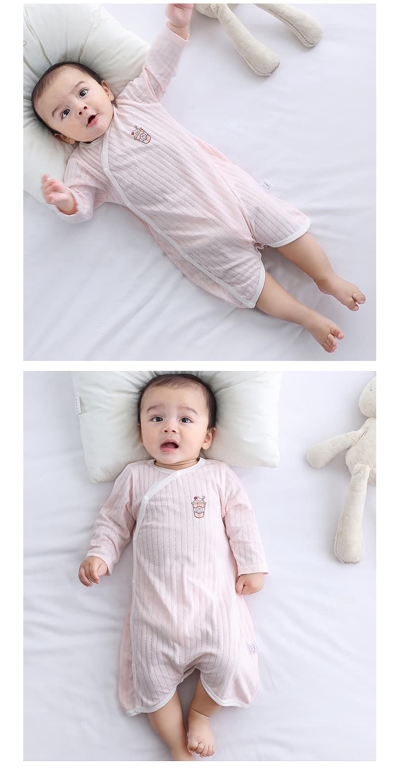 ロンパース 可愛い刺繍入り赤ちゃん用長袖ロンパース