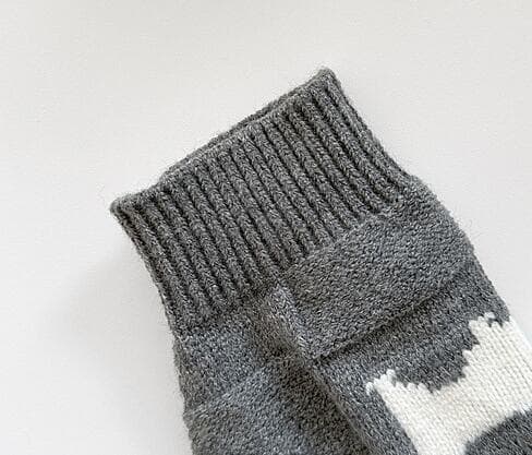 犬柄ニット長袖ロンパース 韓国風子供服 3色展開