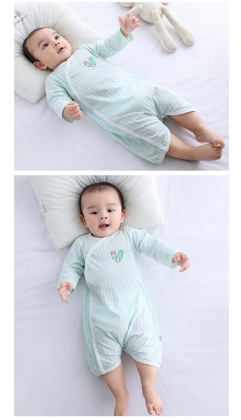 ロンパース 可愛い刺繍入り赤ちゃん用長袖ロンパース