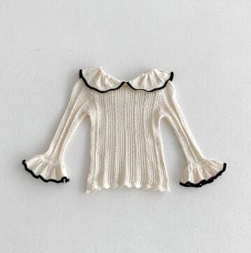 女の子用長袖ロンパース黒白フリル付き73-100センチ