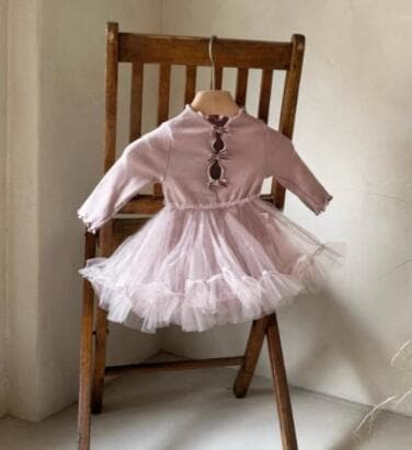 韓国風長袖ロンパーススカート女の子用チュール付き