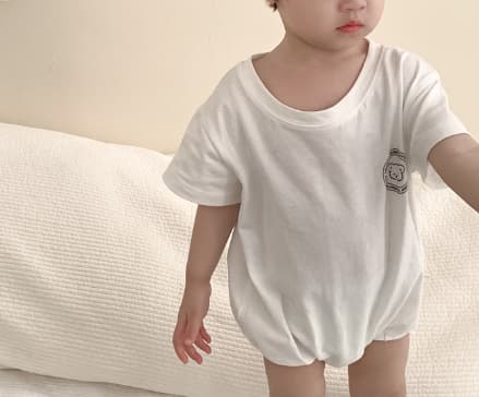 春夏新作 男の子用半袖ロンパース 白色可愛いベビー服