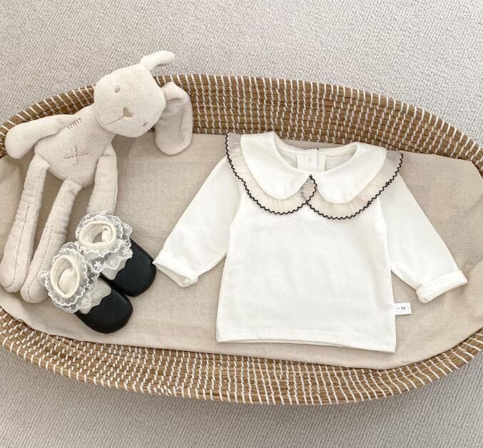 2025新作 韓国風ベビー服 長袖丸襟ロンパース 上下セット