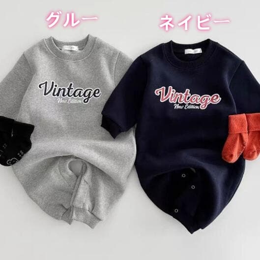 ベビー長袖ロンパース つなぎ服 66-90センチ