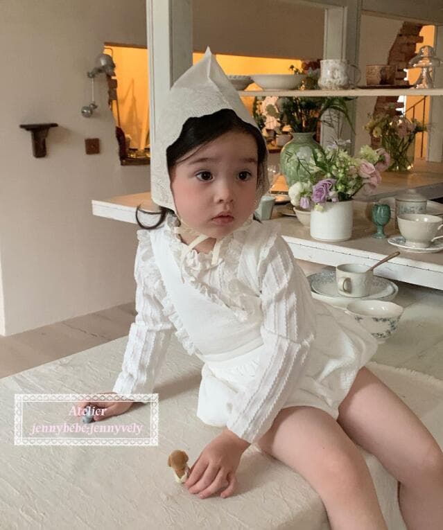 韓国風キッズ服白いノースリーブロンパース女の子