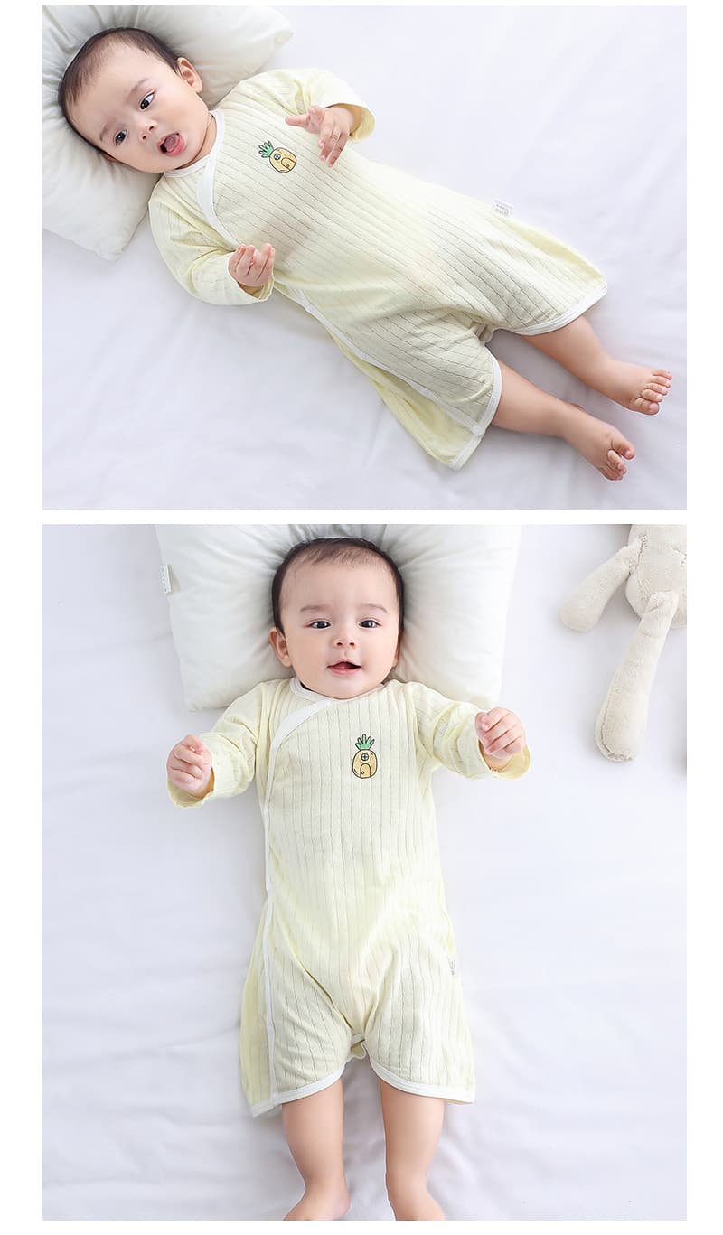 ロンパース 可愛い刺繍入り赤ちゃん用長袖ロンパース