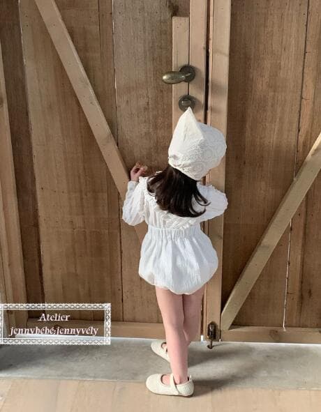 韓国風キッズ服白いノースリーブロンパース女の子