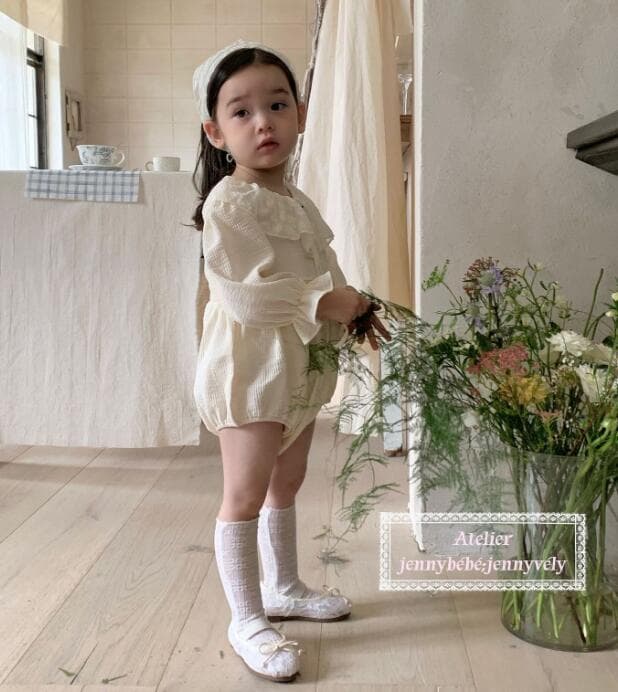 韓国風長袖ロンパース 丸襟 女の子 66-90センチ
